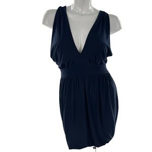 Soprano Made in the USA Navy Blue Cross Back Halter Mini Dress in Size Medium